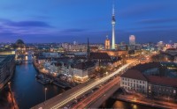 عکس شب برلین، آلمان ، اسکای لاین کلاسیک