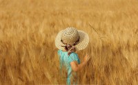 عکس زیبا و با کیفیت بالا دختری در گندمزار